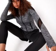 Super Elastic Mesh Insert Hooded Sports Jacket