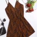 Surplice Neck Allover Print Romper