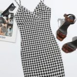 Surplice Neck Buffalo Plaid Dress