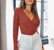 Surplice Neck Solid Sweater