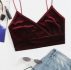 Surplice Neck Velvet Crop Cami Top