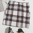 Tartan Slit Hem Skirt