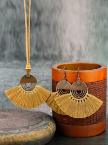 Tassel Charm Necklace & Earrings