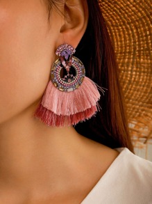 Tassel Decor Drop Earrings