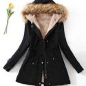 Teddy Lined Drawstring Parka Coat