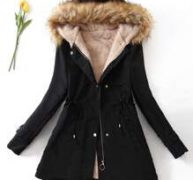 Teddy Lined Drawstring Parka Coat
