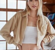 Teddy Solid Crop Jacket