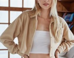 Teddy Solid Crop Jacket