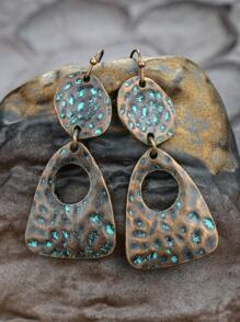 Textured Geo Drop Earrings