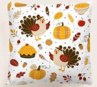 Thanksgiving Pattern Cushion Cover Without Filler
