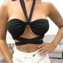 Tie Back Crop Halter Top