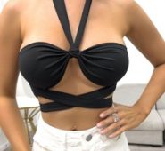 Tie Back Crop Halter Top