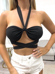 Tie Back Crop Halter Top