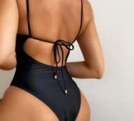 Tie Back High Leg One Piece Swimsuit