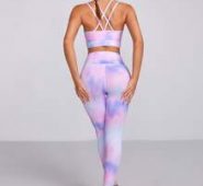 Tie Dye Criss Cross Sports Bra & Leggings