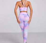 Tie Dye Criss Cross Sports Bra & Leggings