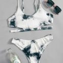 Tie Dye Cut Out Bikini Swimsuit