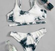 Tie Dye Cut Out Bikini Swimsuit