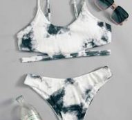 Tie Dye Cut Out Bikini Swimsuit