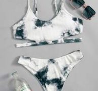 Tie Dye Cut Out Bikini Swimsuit