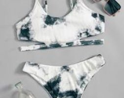 Tie Dye Cut Out Bikini Swimsuit