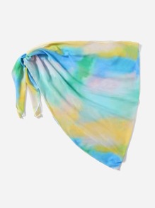 Tie Dye Knot Waist Cover Up