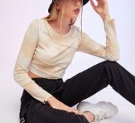 Tie Dye Ribbed Crop Tee