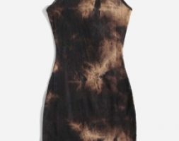 Tie Dye Ribbed Split Dress