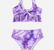 Tie Dye Ruffle Bikini Swimsuit