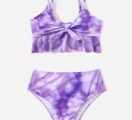 Tie Dye Ruffle Bikini Swimsuit