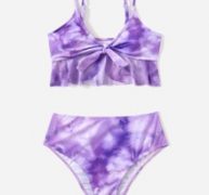 Tie Dye Ruffle Bikini Swimsuit