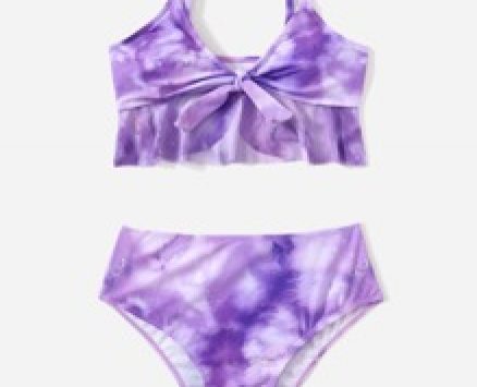 Tie Dye Ruffle Bikini Swimsuit