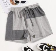 Tie Front Spliced Track Shorts