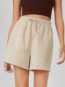 Tie Waist Wide Leg Shorts