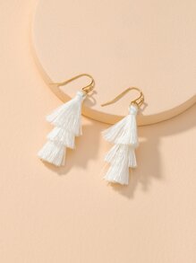 Tiered Tassel Drop Earrings