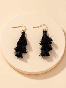 Tiered Tassel Drop Earrings