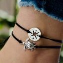 Tortoise Decor Anklet Set 2pcs