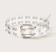 Transparent Buckle Grommet Belt