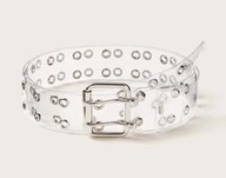 Transparent Buckle Grommet Belt