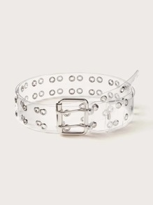 Transparent Buckle Grommet Belt