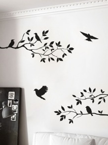 Tree & Bird Print Wall Sticker