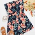 Tropical Print Tube Romper