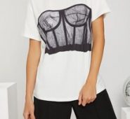 Tube Print Drop Shoulder Tee