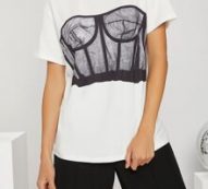 Tube Print Drop Shoulder Tee