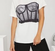 Tube Print Drop Shoulder Tee