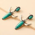 Turquoise Charm Drop Earrings