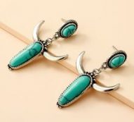 Turquoise Charm Drop Earrings