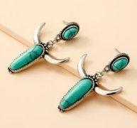 Turquoise Charm Drop Earrings