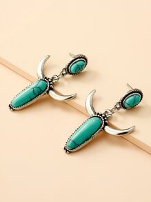 Turquoise Charm Drop Earrings