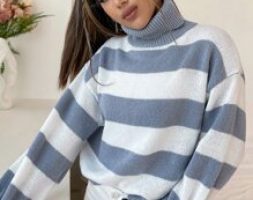 Turtle Neck Striped Sweater